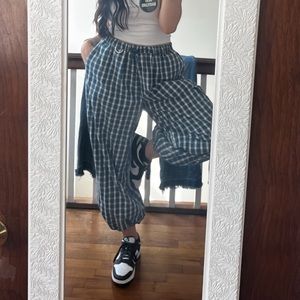 Plaid Cargo Jogger Pants